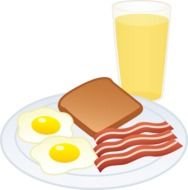 Eggs Bacon Toast And Juice drawing