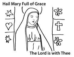 Mother Mary Coloring Page drawing