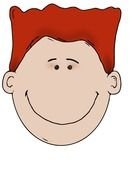 head drawing of a boy with red hair