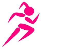 pink female running team sign
