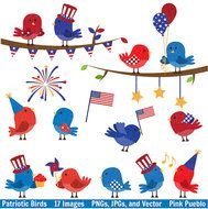 Fourth Of July Birds 4th Patriotic