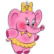 Cartoon Baby Elephant Pink