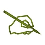 Set Green Grunge Icons Business Style
