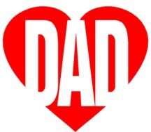 dad word in the red heart