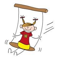 Girl On A Swing Drawing Of Happy Little