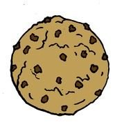 Cookie with raisins, drawing