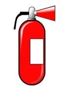 drawing of a fire extinguisher on a white background