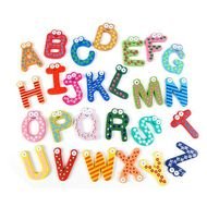Funky Fun Colorful Magnetic Letters A Z Wooden Fridge Magnets Kid Toys