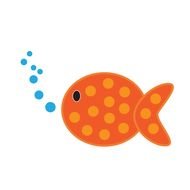 drawing of a fish with air bubbles
