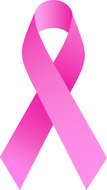 pink ribbon in the fight against cancer on a white background