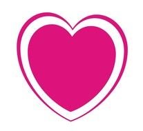 pink double heart on a white background