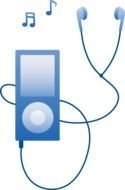 clipart of the blue mp3 player