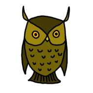 Drawing of the green owl