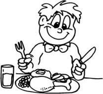 clipart of the eating boy