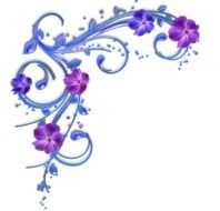 blue floral pattern with violet flowers