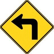 road turn sign