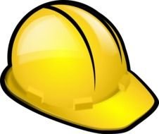 yellow glossy Safety Helmet, drawing