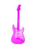 painted purple guitar on a white background