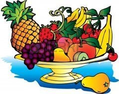clipart of the lots of fruits in a bowl