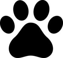 Black Paw Print Silhouette drawing