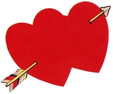 arrow in red hearts as a picture for clipart