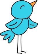 blue funny bird as a graphic image