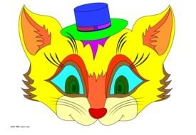 Colorful cat with the hat clipart