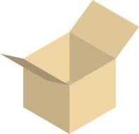 white cardboard box on a black background
