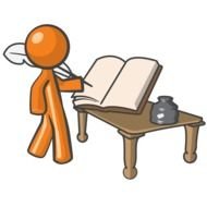 Cartoon writing man clipart