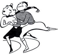 drawing of a couple dancing on ice