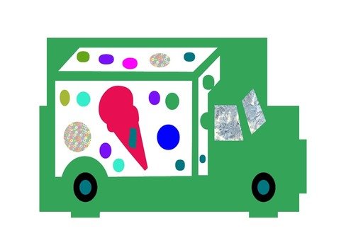 green ice cream truck silhouette
