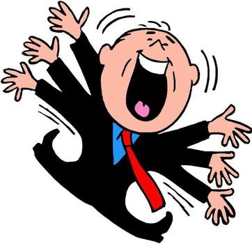 clipart of a happy man with hands up