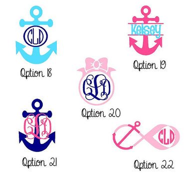 Items Similar To 5 Preppy Monogram Vinyl Decal Stickers Whales