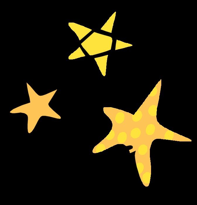 yellow stars on the black background