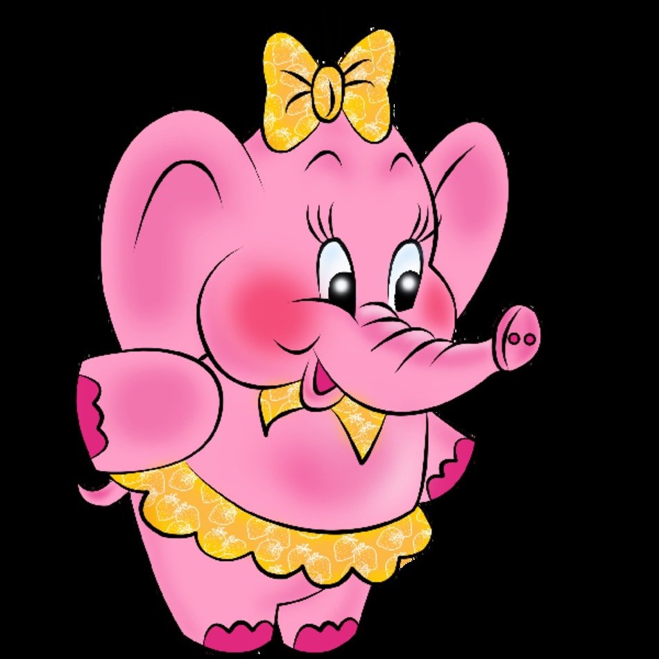 Cartoon Baby Elephant Pink
