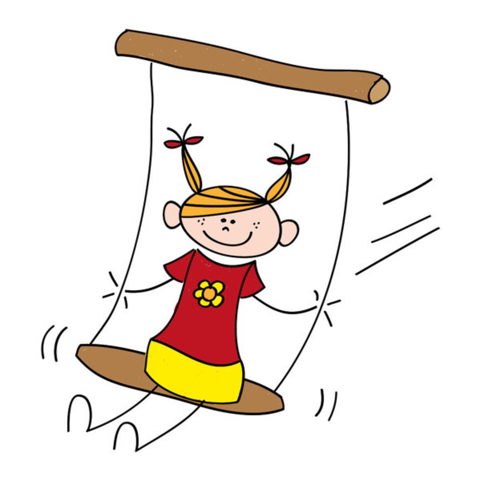 Girl On A Swing Drawing Of Happy Little