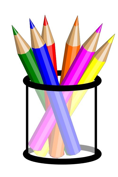 Colored Pencils In Cup Vector Online Royalty