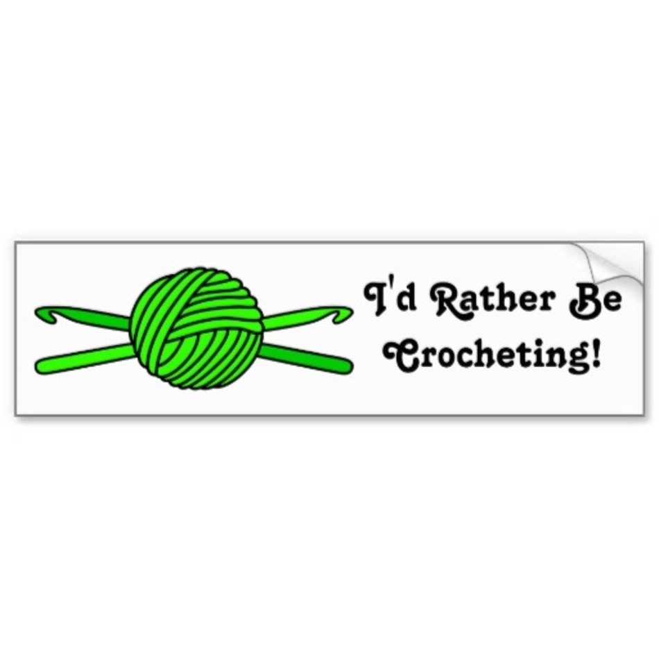 Lime Green Ball Of Yarn & Crochet Hooks Bumper Sticker