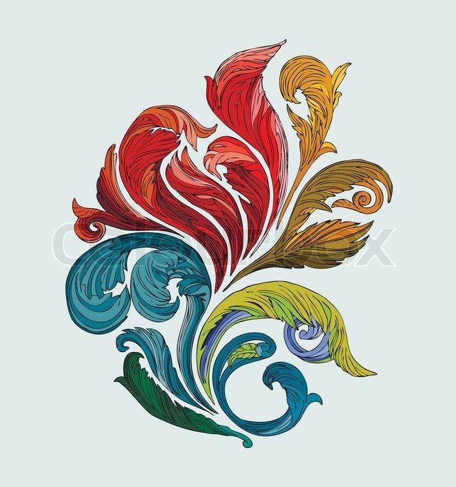 color pattern on a white background
