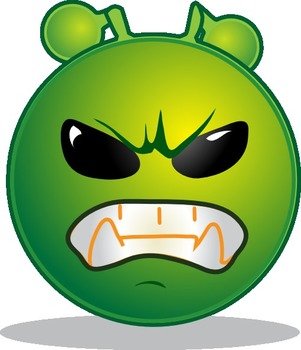 Smiley Green Alien Grrr At Clkercom Vector Online clipart