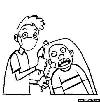 Dentist Coloring Page Free Online