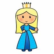 Cute Blonde Princess as a drawing