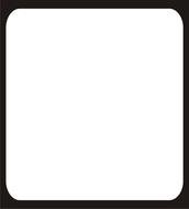 black frame with rounded edges on a white background