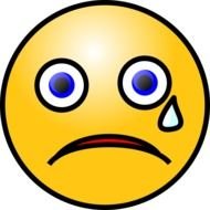 smiley with a tear as a graphic illustration