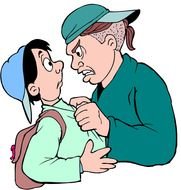 clipart of the boy is bullying another boy