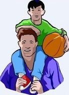 Father And Son With ball drawing