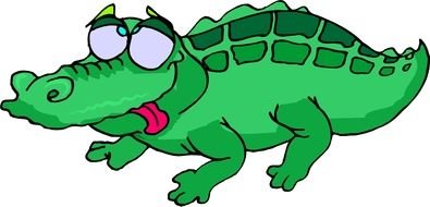 Cartoon green Alligator drawing