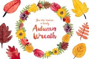 autumn wreath drawing