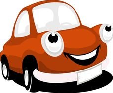 Clip Art of the funny brown car