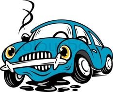 clipart of the blue Broken Car